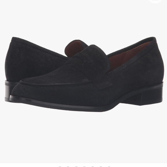 Aquatalia Sharon Black Suede Loafers 